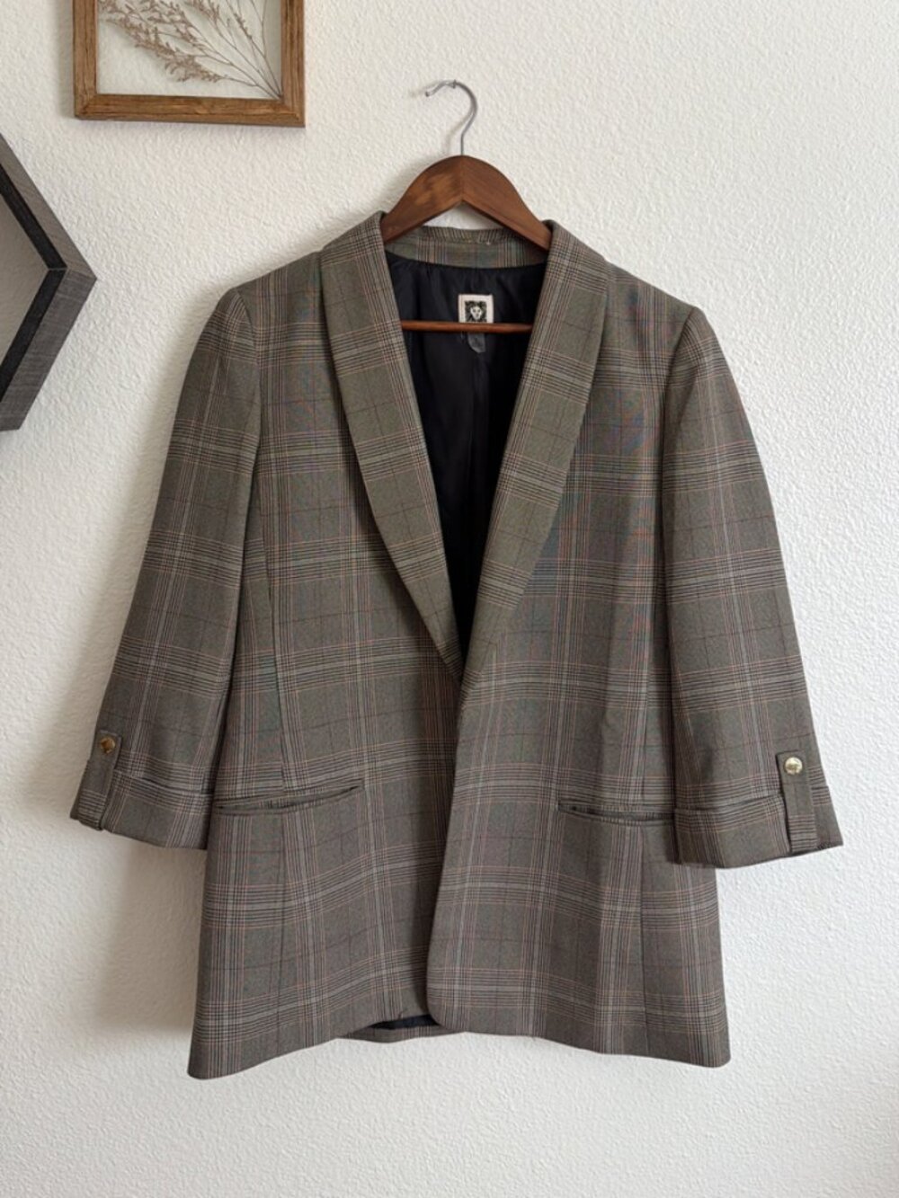 Anne Klein Plaid Blazer